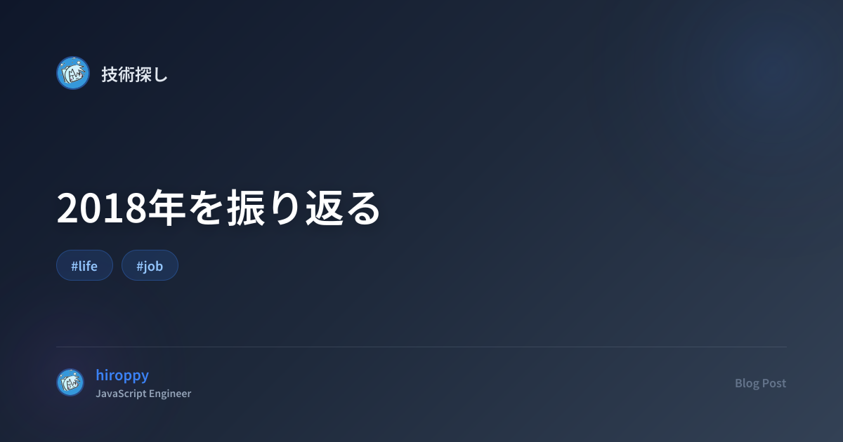 2018年を振り返る - hiroppy's site